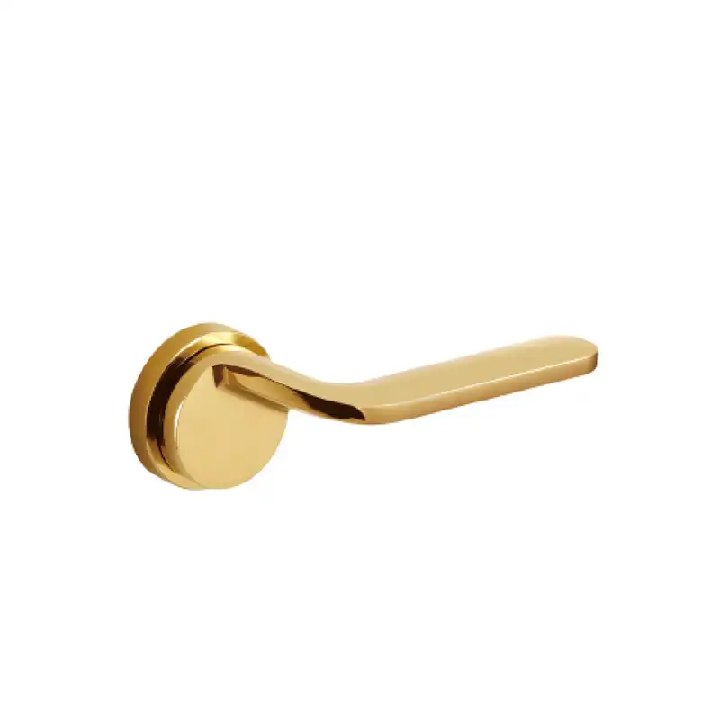 XHardware Mfg. Zamak Round Door Handle with PVD-Gold Finishs